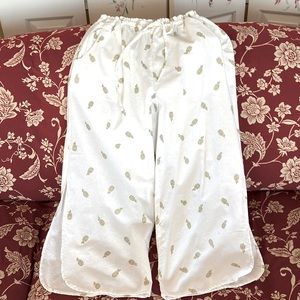 NWOT Fresh Produce Casual Full Cotton Slacks Gathered Tie Waist & Pockets M/L